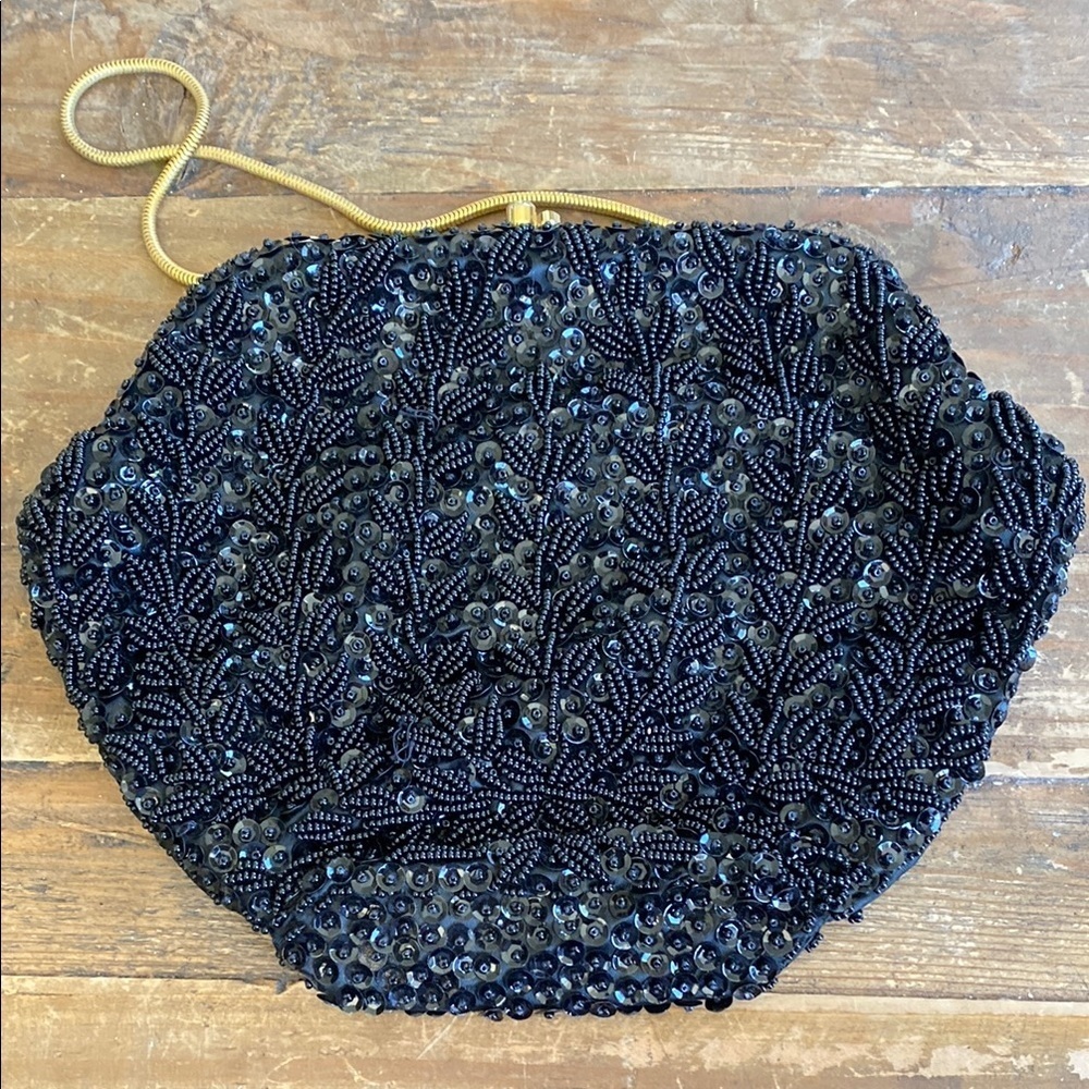 Elegant Black Beaded Women's Bag - Picture 6 of 12